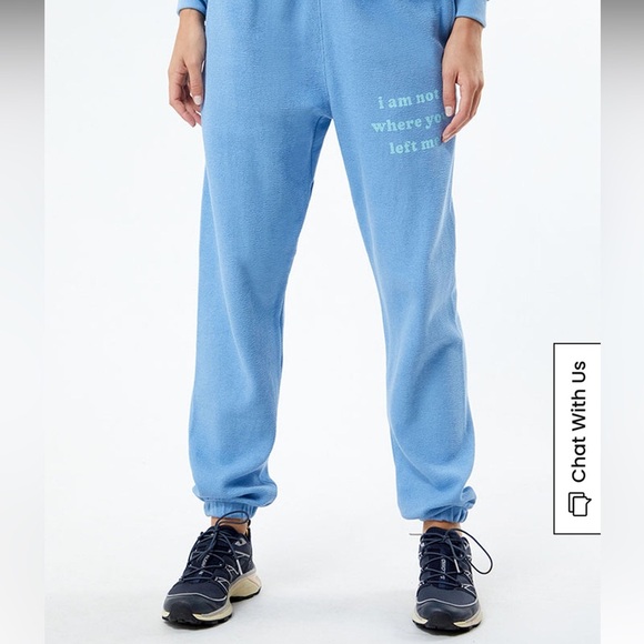 PACSUN BOYS LIE “I am not where you left me” Blue Joggers SZ SMALL - Picture 1 of 5